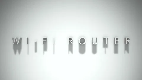 Wi fi router 3D title animation white text on a white background Video stock 299748863