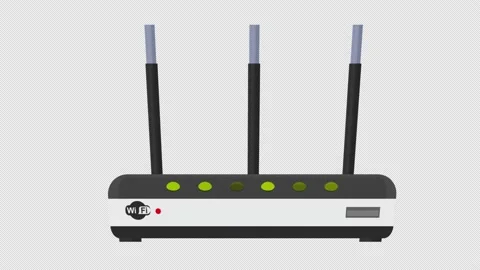 Wi-Fi router. Animation wireless internet connection. Cartoon Stock Footage 238427535