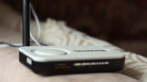 Wi-fi router blinking lights Stock Footage 64623699