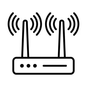 Wi-fi router hardware device symbol 8K ultra quality image ratio with wireles Stock Illustration