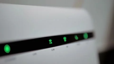 Wi-Fi Router, Home Network, Wireless Technology. A Wi-Fi Internet router Stock Footage 163240686