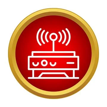 Wi fi router icon broadcasting wireless internet signal Stock Illustration