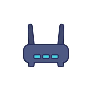 Wi-fi router, modem icon with outline Stock Illustration