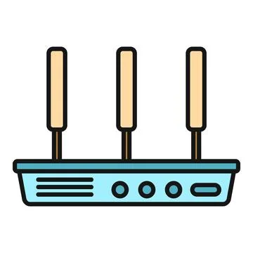 Wi fi router providing wireless internet connectivity icon Stock Illustration