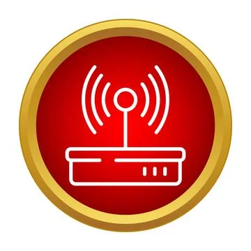 Wi fi router sending strong wireless internet signal Stock Illustration