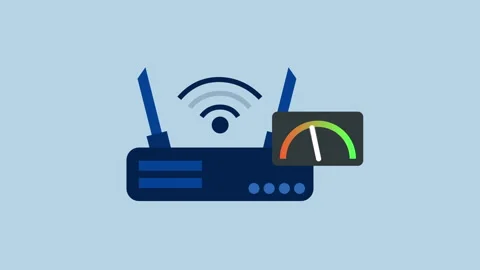 Wi-Fi Router Speed Test 2d Animation with Alpha Matte Stock Footage 334829516