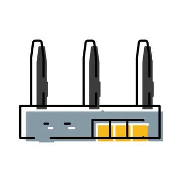 Wi fi router transmitting wireless internet network signal Stock Illustration
