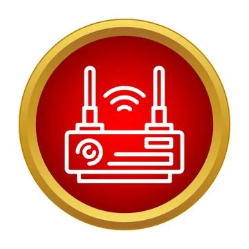 Wi fi router transmitting wireless network signal icon Stock Illustration