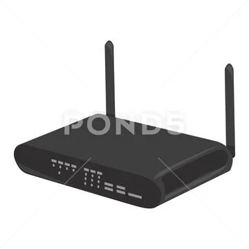 Wi-Fi router vector icon on a white background. Wireless router illustration Stock Illustration