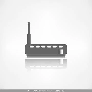 Wi fi router web icon. Application button. Illustrazione stock