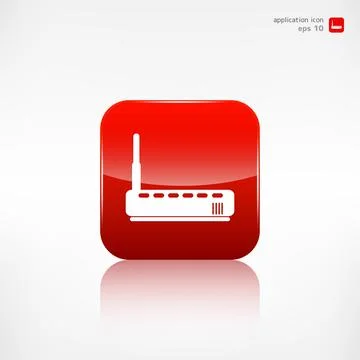 Wi fi router web icon. Application button. Stock Illustration