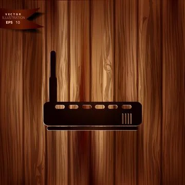 Wi fi router web icon. Application button. Stock Illustration