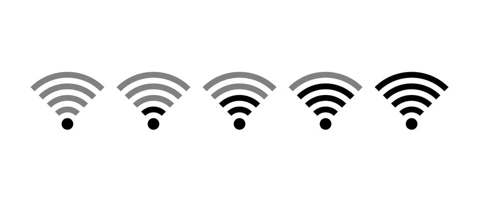 WI-Fi Set icon, Set of different wireless and wifi icons. Vector Illustration Stock Illustration
