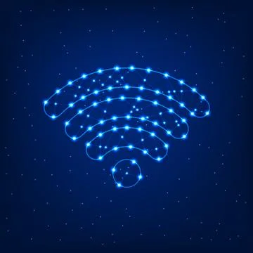 Wi fi sign on a blue background. Stock Illustration