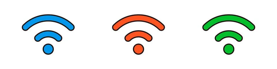 Wi-Fi sign set. Network Icon Set. Wireless Radio. Vector. Stock Illustration