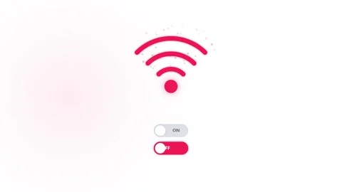 Wi-Fi Signal Toggle Switch ON OFF Internet Connection Loop Stock-Footage 346744973