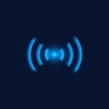 Wi-Fi signal vector with blue glow on isolated background. イラスト素材