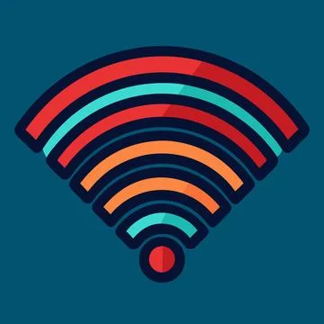 Wi-Fi Signals Vector: Seamless Blending for Connectivity and Modern Tech Ae.. Stockillustratie