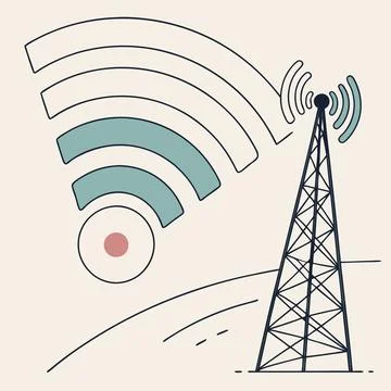 Wi-Fi Signals Vector: Seamless Blending for Connectivity and Modern Tech Ae.. Stockillustratie