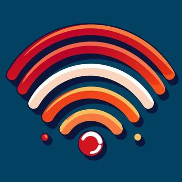 Wi-Fi Signals Vector: Seamless Blending for Connectivity and Modern Tech Ae.. Stockillustratie