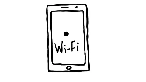 Wi Fi Smartphone Scribble Animation Doodle Cartoon 4K 스톡 동영상 72441943