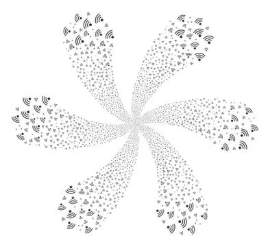 Wi-Fi Source Centrifugal Flower Cluster 스톡 일러스트
