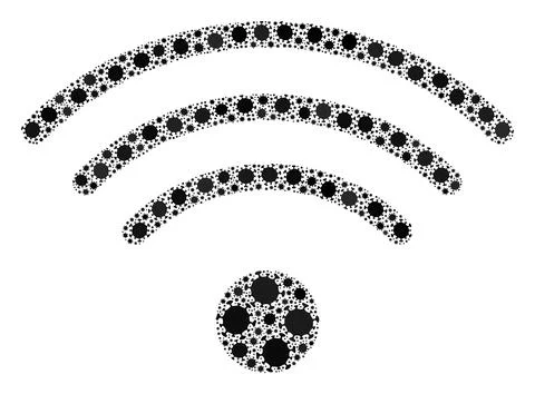 Wi-Fi Source Coronavirus Mosaic Icon with Infection Elements Stockillustratie