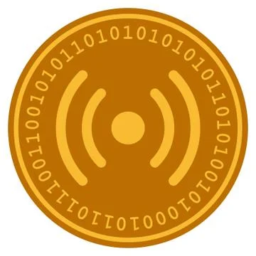 Wi-Fi Source Digital Coin Stock Illustration