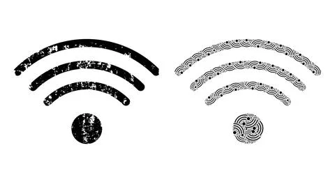 Wi-Fi Source Icon Recursive Collage and Grunge Textured Icon Illustrazione stock