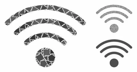 Wi-Fi source Mosaic Icon of Tremulant Elements 스톡 일러스트