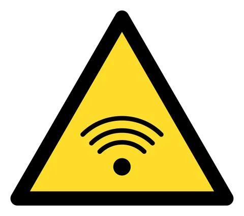 Wi-Fi Source Warning Flat Icon Image Stock Illustration