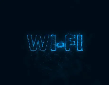 Wi-Fi title with plexus effect. Connected lines with dots. Lines title plexus 스톡 일러스트