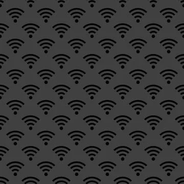 WI-FI web icon. flat design. Seamless gray pattern. Illustrazione stock