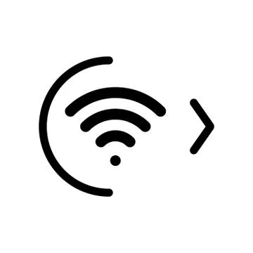 Wi-Fi wector Icon. right direction. Isolated on white. Stock Illustration