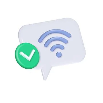 Wi-Fi Wireless connection Network Symbol isolated white background, 3d render Illustrazione stock