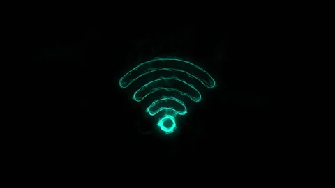 Wi-fi wireless internet network icon with plexus effect. Connected lines with Stock-Footage 169305812