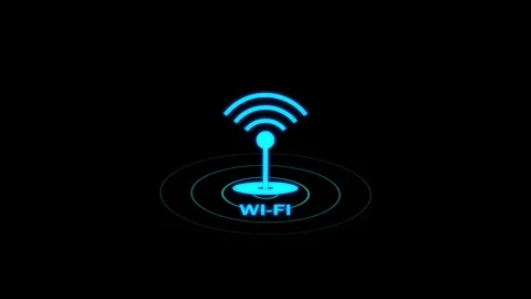 Wi-fi wireless internet network net connection icon logo wi-fi icon animated Stock Footage 312929411