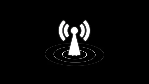 Wi-fi wireless internet network net connection icon logo wi-fi icon animated Stock Footage 312929416