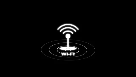 Wi-fi wireless internet network net connection icon logo wi-fi icon animated Stock Footage 312929421