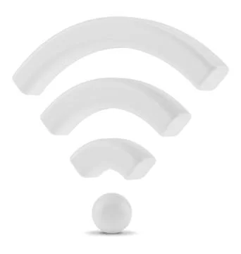 Wi Fi Wireless Network Symbol, 3d rendering Illustrazione stock