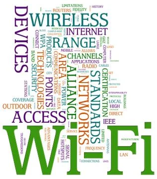 Wi-fi wordcloud Stock Illustration
