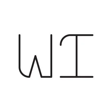 Wi initial letter vector logo icon Stock Illustration