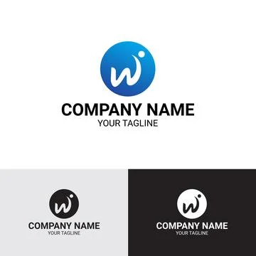 Wi letter web concept iconic logo template Stock Illustration