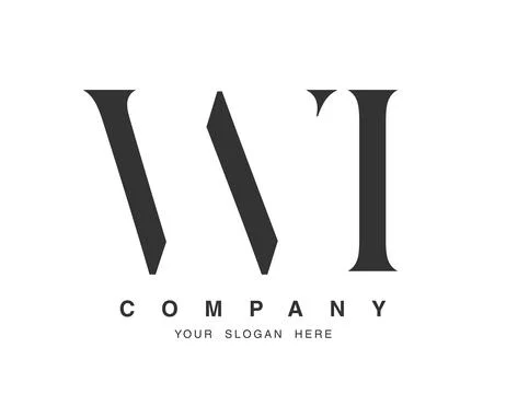 WI logo design. Initial letter w and i serif font style. Creative classic c.. Stock Illustration