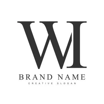 WI trendy logotype template. Initial letter w and i classic font style. Cre.. Stock Illustration