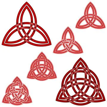 Wicca symbol, design of double interlaced Triquetra with circle 스톡 일러스트