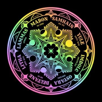 Wiccan wheel of the Year 库存插图