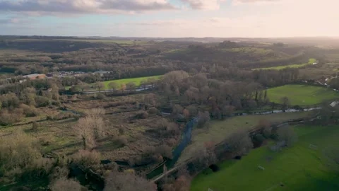 Wichester fields early evening Video stock 265086956