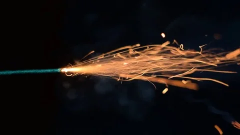 The wick burns on a black background Video stock 76080720