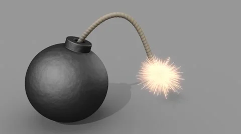 The wick burns down, the bomb explodes Vídeo Stock 69007965